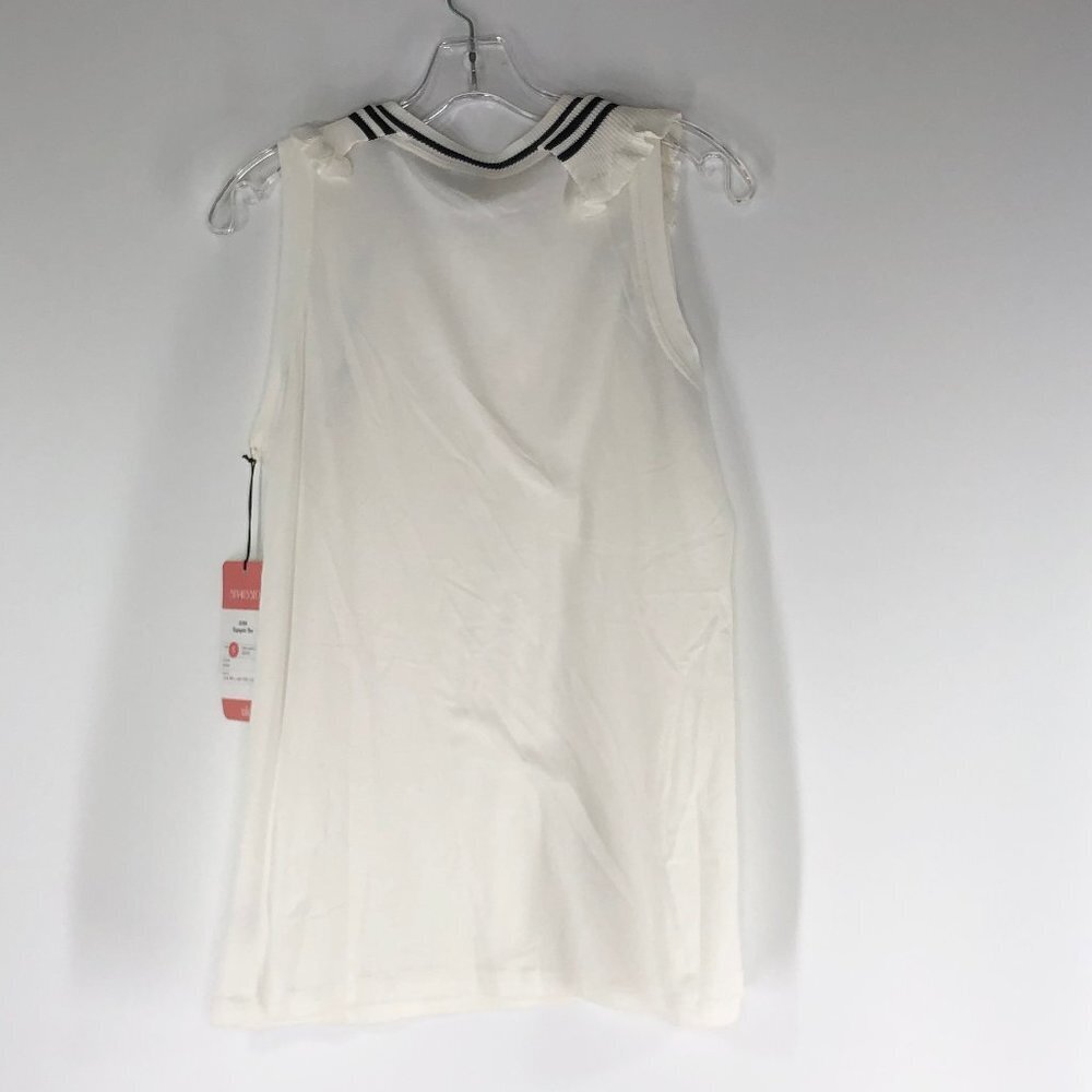 Cabi Topspin Tee Black White Ruffle Sleeve Tank S - Picture 4 of 7